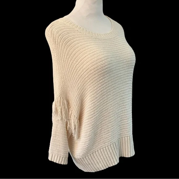 REBECCA MINKOFF IVORY COTTON BLEND SWEATER SIZE LARGE